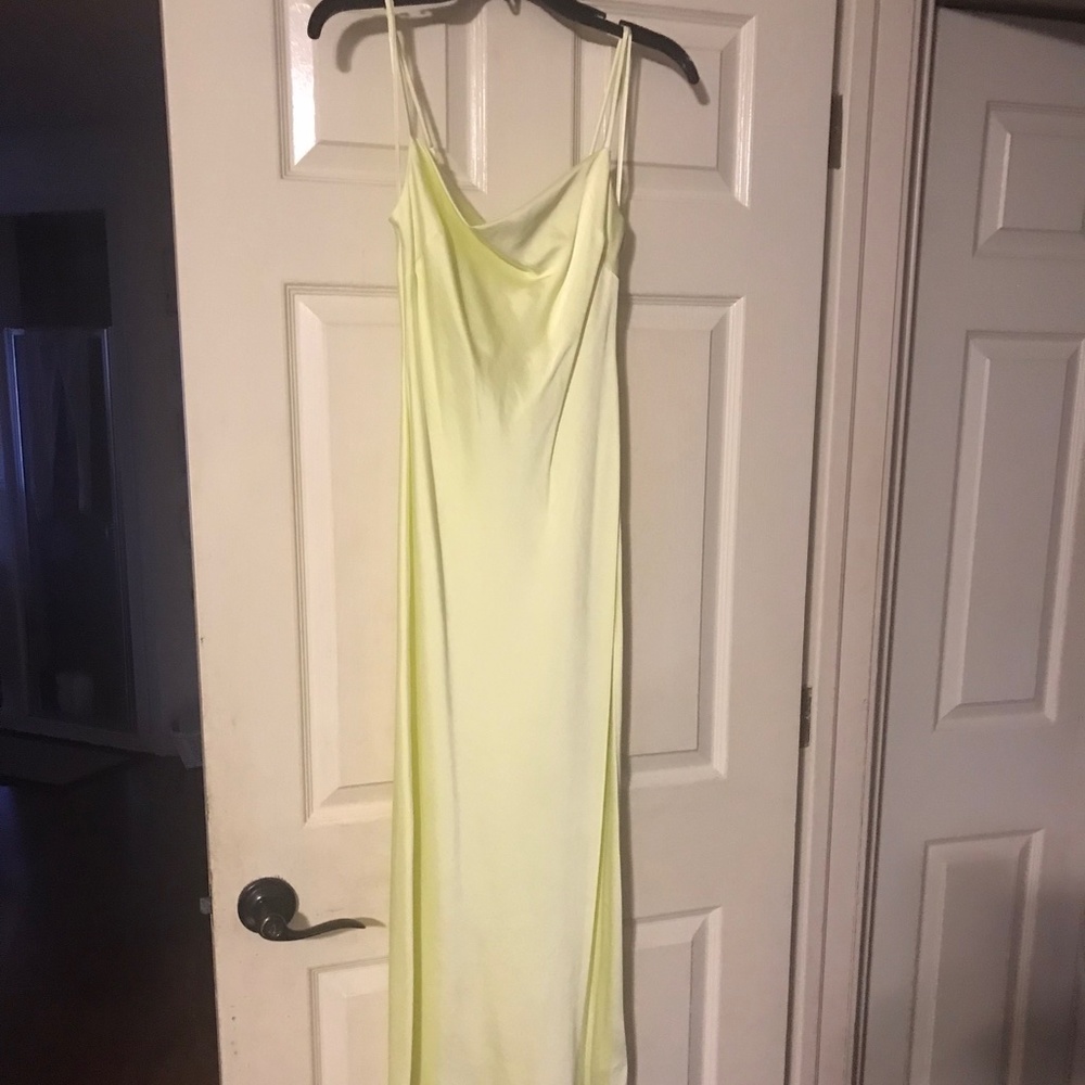 Express satin cowl neck slip dress 00 midi